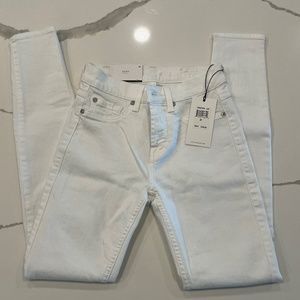 7 for all mankind white super skinny jeans size 24